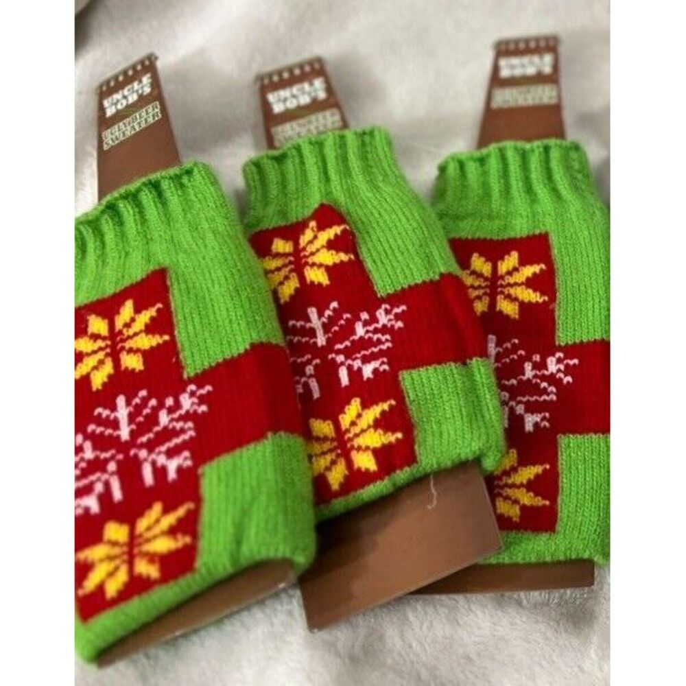 UNCLE BOB'S Ugly Beer Sweater Christmas Cozy New Green Red Reindeer Holiday Fun